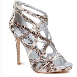 Sam Edelman Eden Caged Snakeskin Stiletto Heels